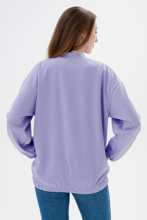 Бомбер из коттон фита сирень - Амадэль фото 17