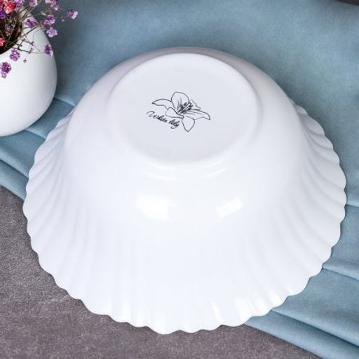 Салатник 550 мл 155 мм тарелка глубокая форма тюльпан / LHKW60 (white) /уп 6/48/ YF - Галеонтрейд фото 3