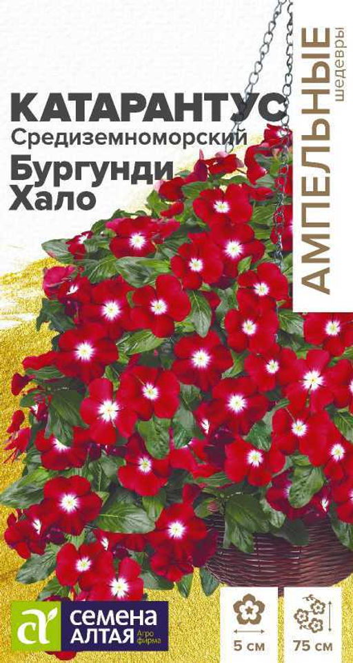 Цветы Катарантус Средиземноморский Бургунди Хало/Сем Алт/цп 5 шт. Ампельные Шедевры (2029 / 8458)