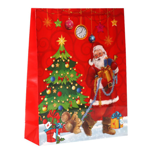 Цена за 12 шт. Пакет подарочный Новый год 32x40x10см / 447L /уп 12/840/микс/128г/м2 - Галеонтрейд фото 3
