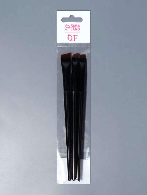 Цена за 2 шт. Набор кистей для макияжа SMOKY, 3 шт., чёрный