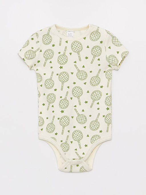 Bisiklet Yaka Bask?l? Erkek Bebek ??t??tl? Body