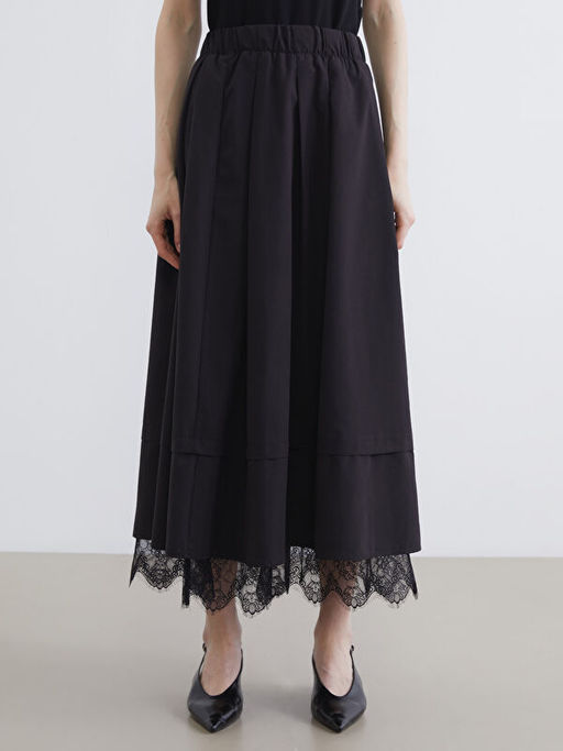 Beli Lastikli Dantel Detayl? A Kesim Etek