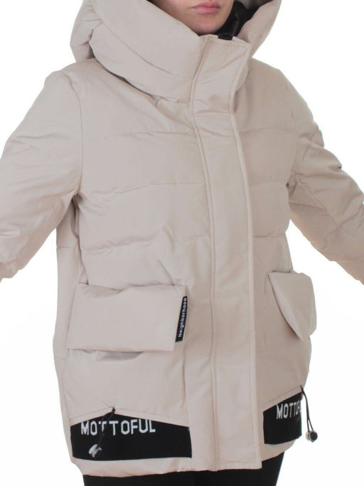 PE23-2 BEIGE Куртка зимняя женская оверсайз (150 гр. холлофайбер)