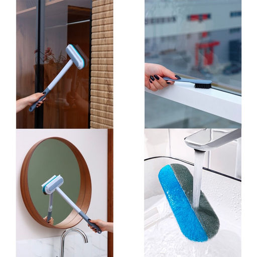 Щётка для окон Raccoon, длина 44 см, велюровая насадка 18.2×6.5 см, щётка для одежды 18.2×2 см, пластиковая щётка 2×14.5 см, силиконовый сгон 18.2 см