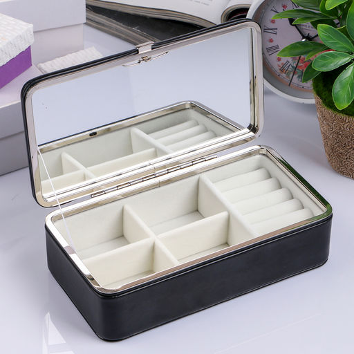 Шкатулка кожзам для украшений Мини чёрная 5,6х18,2х10,2 см - Simaland фото 2