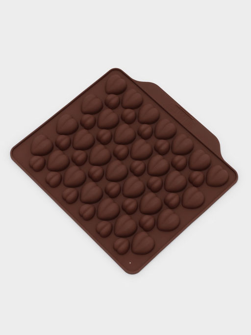 Цена за 2 шт. Форма для шоколада Доляна Море сердец, силикон, 18?15?1 см, 52 ячейки, МИКС