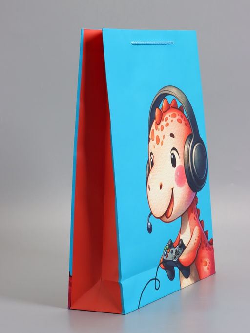 Пакет подарочный ламинированный «Маленький динозаврик», 33×42.5×10 см