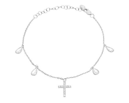 Браслет из серебра куб.циркон., ТФБ-9056
