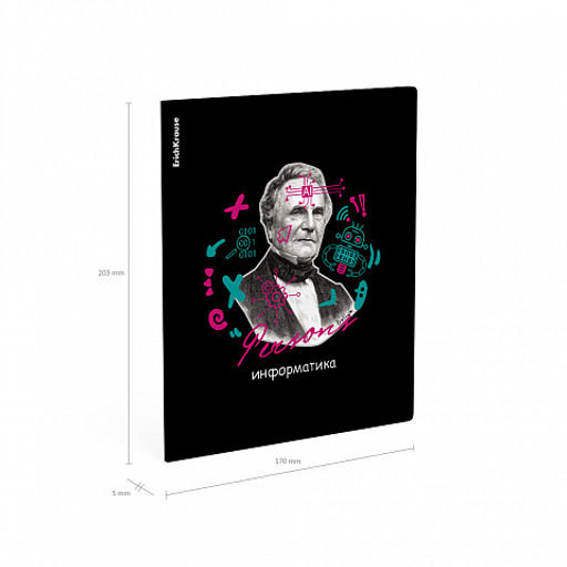 Цена за 5 шт. Тетрадь общая ученическая с пластиковой обложкой на скобе ErichKrause Persons, Информатика, 48 листов, клетка  фото 4