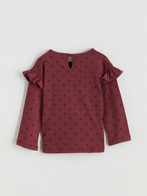 Bisiklet Yaka Puantiyeli K?z ?ocuk Ti??rt