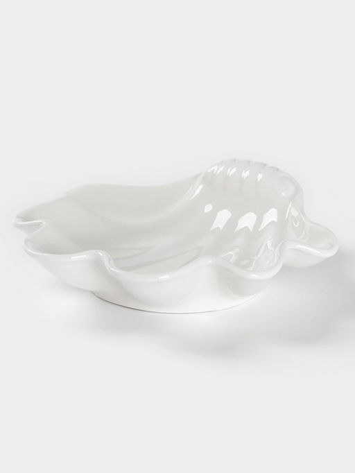 Блюдо для подачи ракушка Доляна White Label, 21.5×21×5.5 см, фарфор, белое