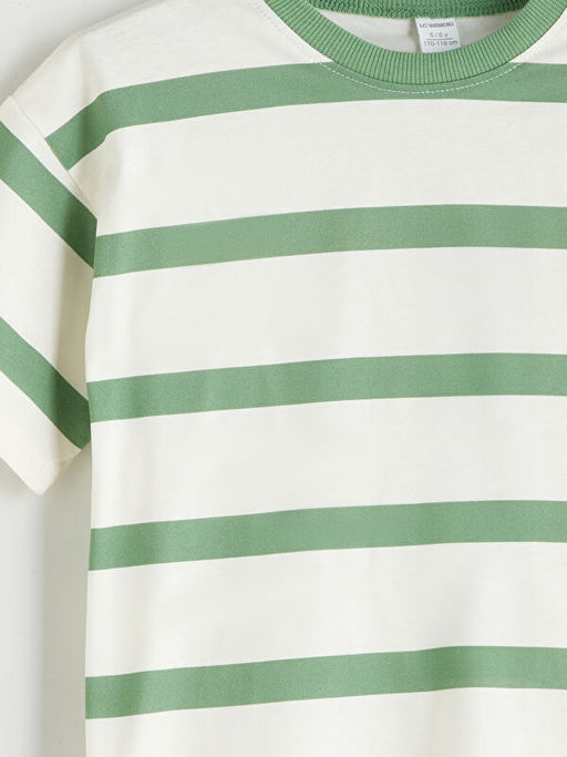 Bisiklet Yaka ?izgili Erkek ?ocuk Ti??rt