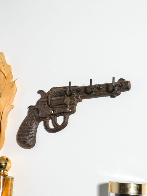 Крючки настенные «Револьвер с барабаном», ключница декоративная, чугун, 22×11×4 см