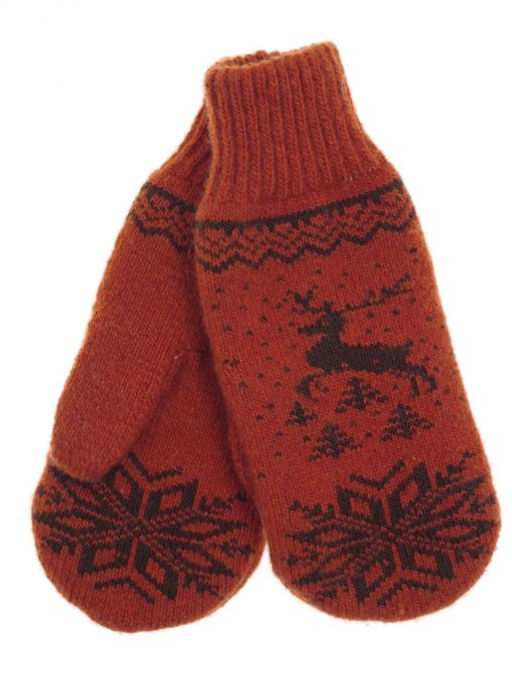 Варежки женские "Олень и снежинка" КРУГ 3479-4