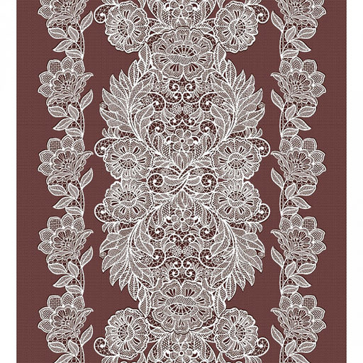 Дорожка столовая, сервировочная 50х150см "Кружева" шоколад, хлопок "Премиум" 236г/м2, упаковка классическая 28х41см, "Домашняя мода" (Россия)