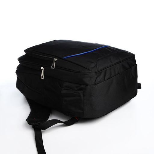 Рюкзак молодёжный из текстиля, 2 отдела на молнии, с карманами, размер 37×17×54 см, чёрный