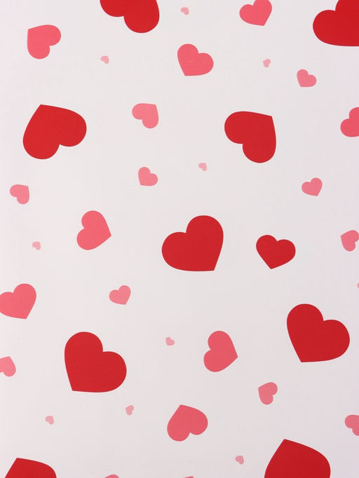 Цена за 20 шт. Пленка для цветов, «Сердца на белом», красная, 57×57 см