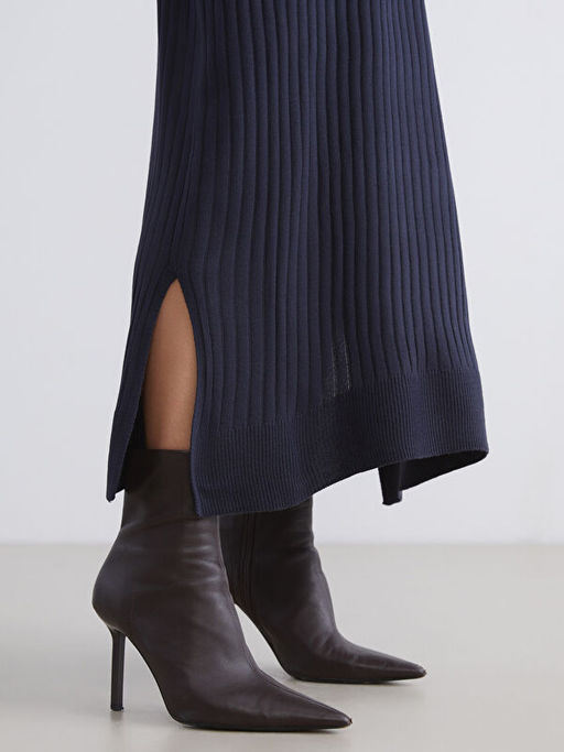 Bisiklet Yaka Triko Elbise