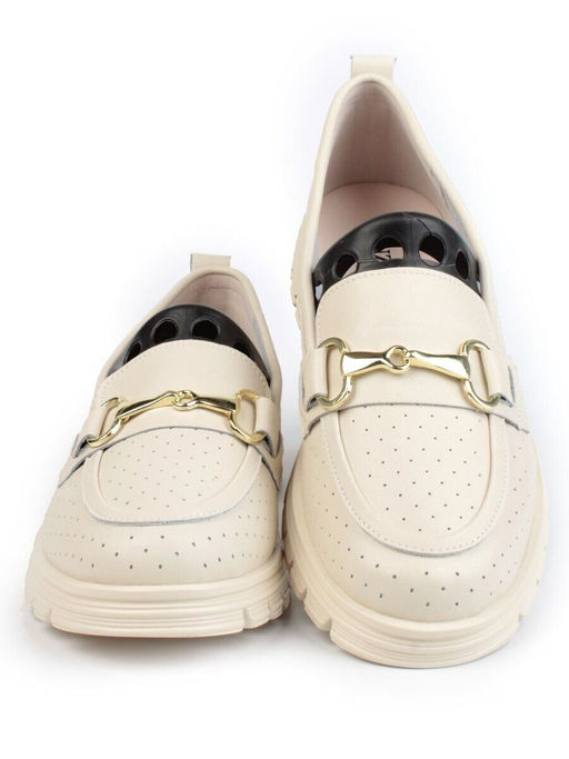 03-PDD164-2 BEIGE Полуботинки женские (натуральная кожа)