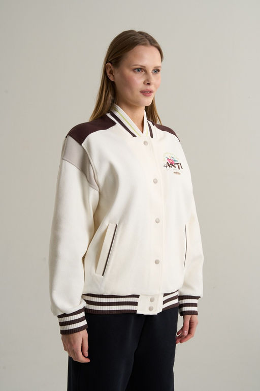 Бомбер Серо-белый ANTA SPORTS CLUB Knit Track Top  фото 3