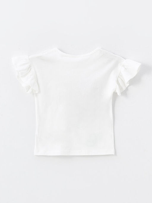 Bisiklet Yaka K?sa Kollu ?i?ekli K?z Bebek Ti??rt ve ?ort Tak?m 2li Tak?m