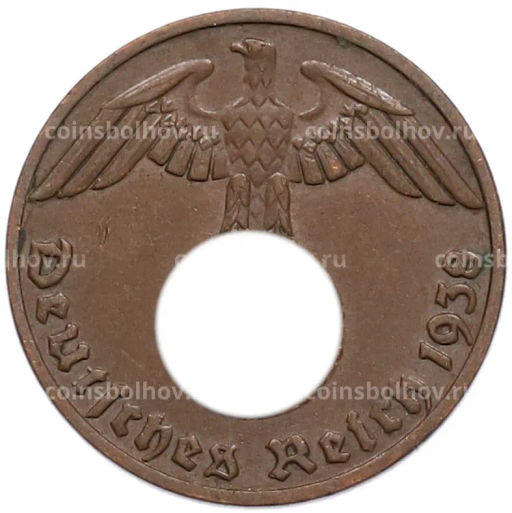 Монета 1 рейхспфенниг 1938 года E Германия