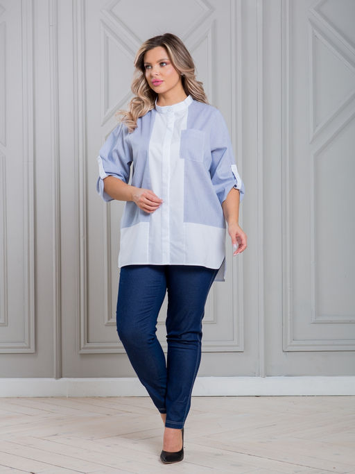 Блузка 1472 в стиле колорблок - Novita фото 7