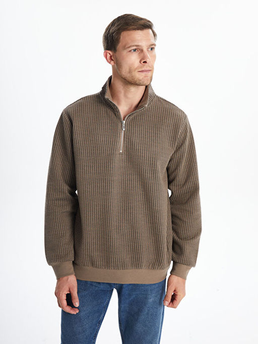 Dik Yaka Erkek Sweatshirt