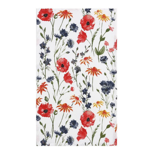 Набор полотенец Доляна Луговые цветы 28?46 см - 4 шт., 100% хлопок, вафля 160 г/м?