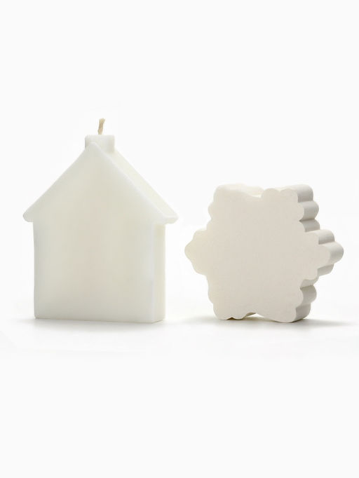 Подарочный набор новогодний: бомбочка снежинка и фигурная свеча дом, URAL LAB