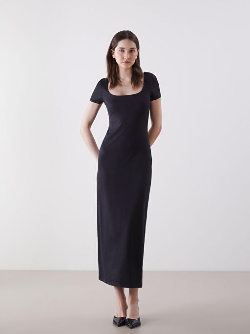 Kare Yaka Bodycon Elbise
