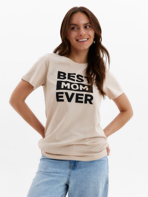 Футболка женская KAFTAN Ever, размер 40-42, бежевая