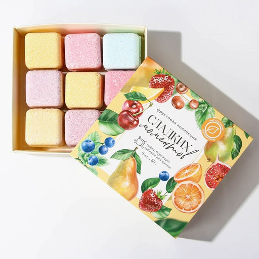 Бомбочки для ванны Сладких моментов, подарочный набор 9 х 65 г, аромат ассорти, BEAUTY FОХ - Beauty fox фото 2