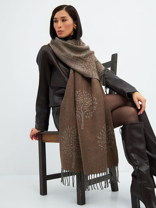 в составе ШЕРСТЬ и КАШЕМИР Большой, мягкий, теплый однотонный двусторонний палантин. - Tantino фото 12