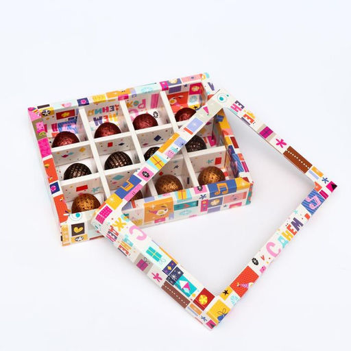 Цена за 5 шт. Коробка для конфет, 12 шт., «С днем рождения», 19×15×3.6 см