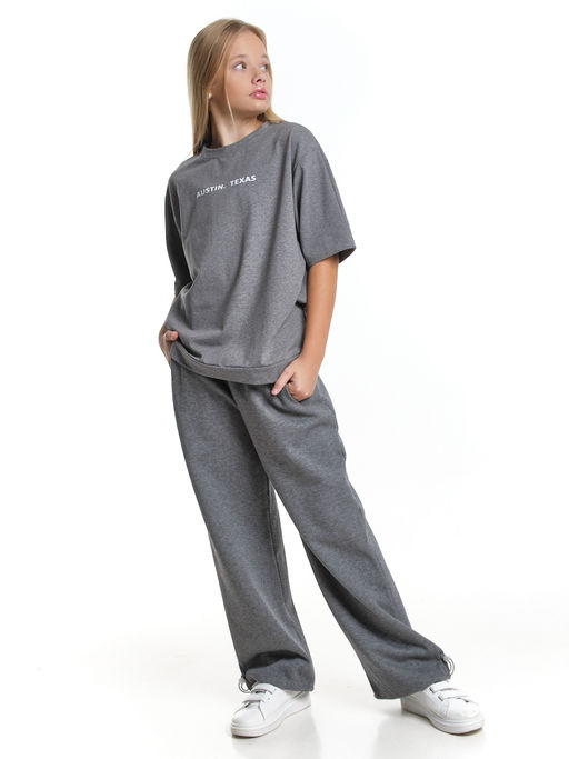 Футболка с принтом 22-7613 светло-серый меланж - Mini maxi фото 13