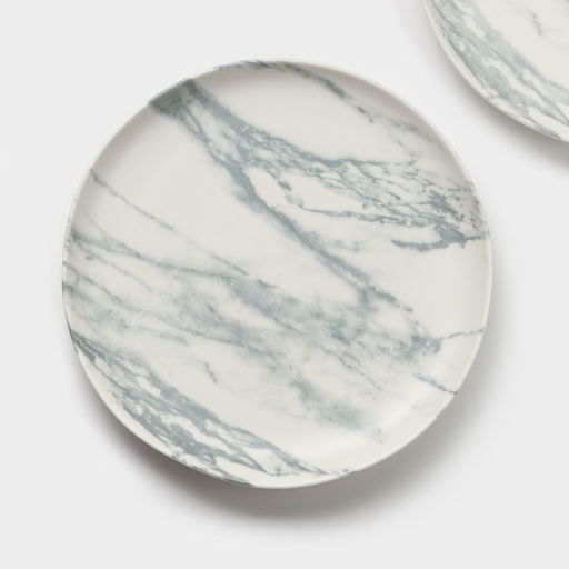 Десертные тарелки Magistro Real Marble, d=21 см, набор 2 шт., фарфор, белые фото 5