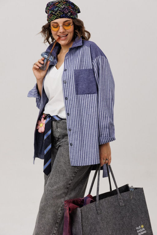 Рубашка ANELLI 1800 предгрозовая синь фото 8