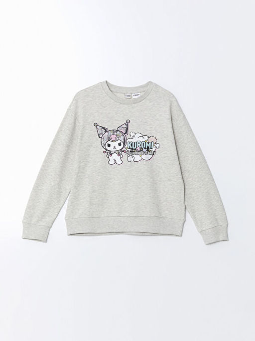 Bisiklet Yaka Kuromi Bask?l? K?z ?ocuk Sweatshirt