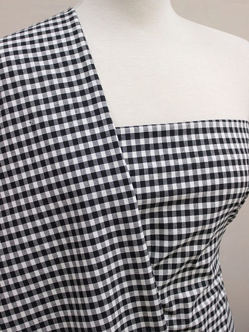 Пестрядь Черно-белая средняя клетка, ш.1.45, хлопок-100%, 140гр/м.кв - Купава фото 2