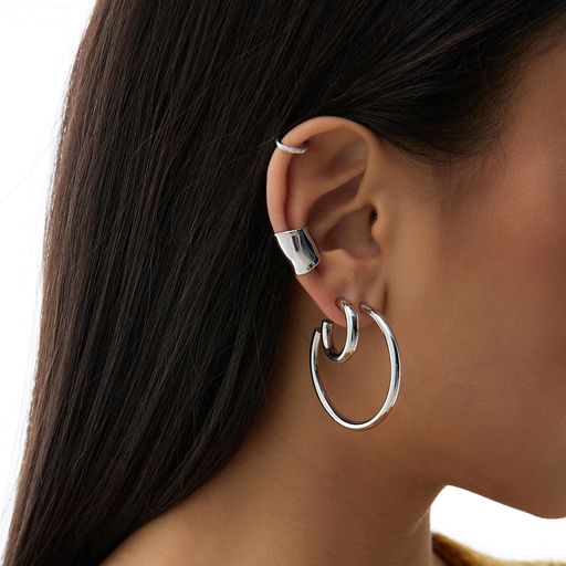 Широкий кафф из серебра