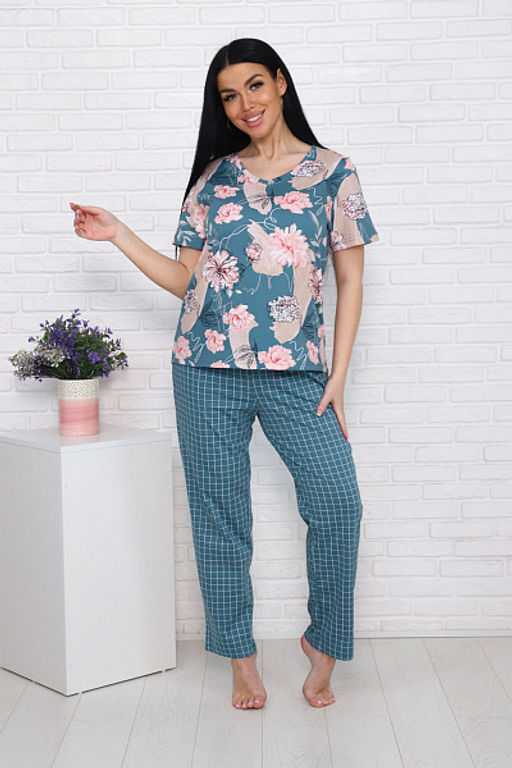 Костюм с брюками (00991, зеленый) - Плиона фото 6