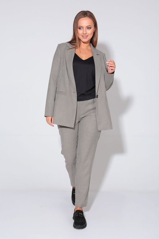 Костюм Liona Style 880 бежевая клетка  фото 2