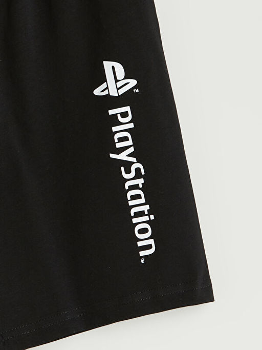 Beli Lastikli PlayStation Bask?l? Erkek ?ocuk Pijama ?ort