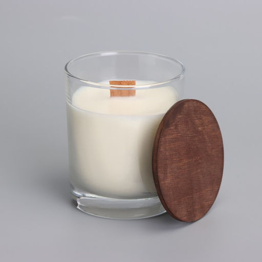 Свеча из соевого воска в стакане с деревянным фитилем и крышкой "Ванильный капучино", 110 гр