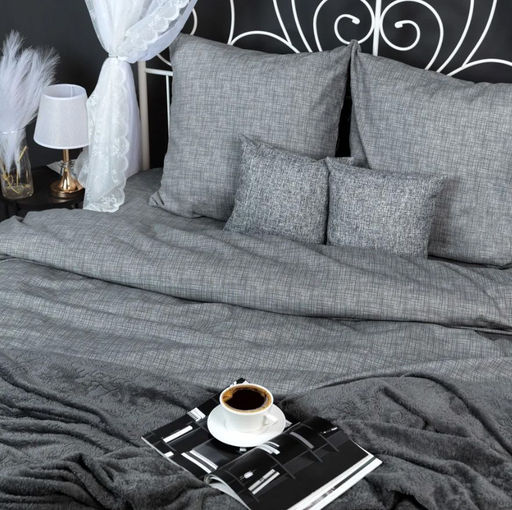 Пододеяльник 1,5-спальный, бязь Комфорт (Контур, светло-серый) - Ивановотекстиль фото 5