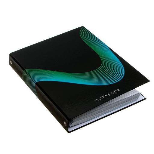 Тетрадь на кольцах, в клетку, 160 листов Графика на черном, обложка 7БЦ, без вырубки под кольца, блок офсет - Calligrata фото 2