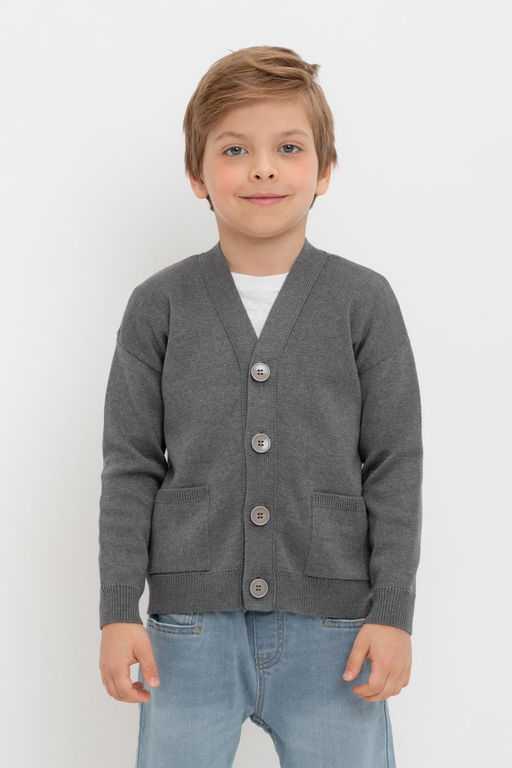 Crockid _ КВ 30155/тем.серый меланж кардиган для мал  фото 3