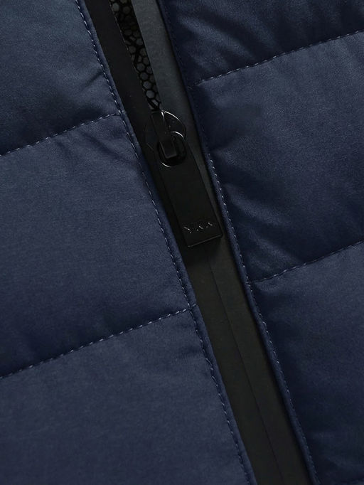 Куртка мужская гибридная стёганая с капюшоном с графеновой подкладкой синего цвета 9627_1S